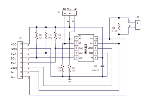 INA226 Typical Connection Circuit