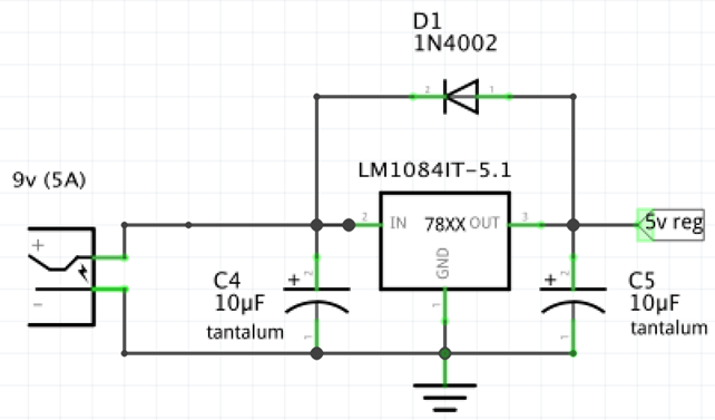 Fixed 5V Voltage Regulator Circuit